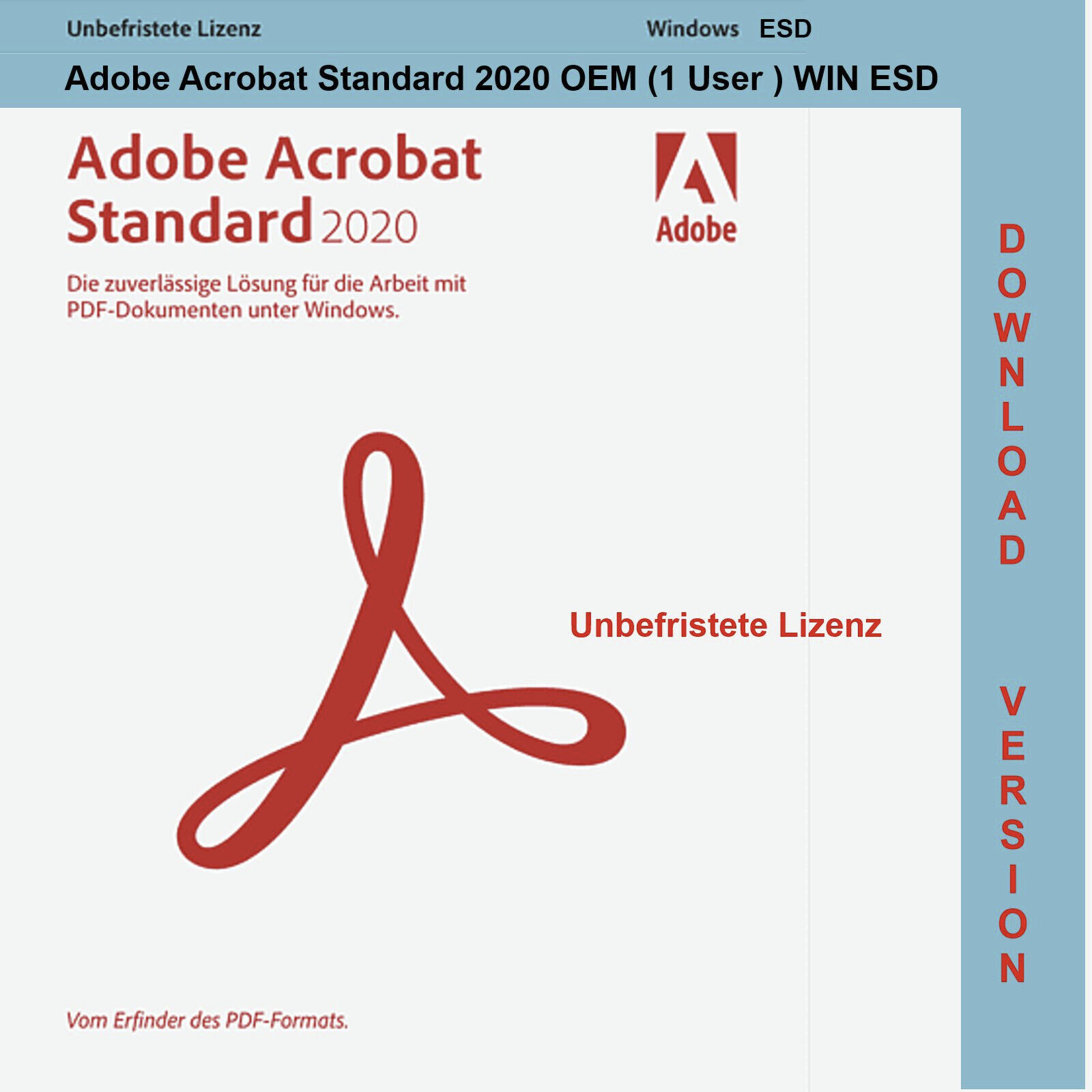 Adobe Acrobat Standard 2020 Dauerlizenz Windows
