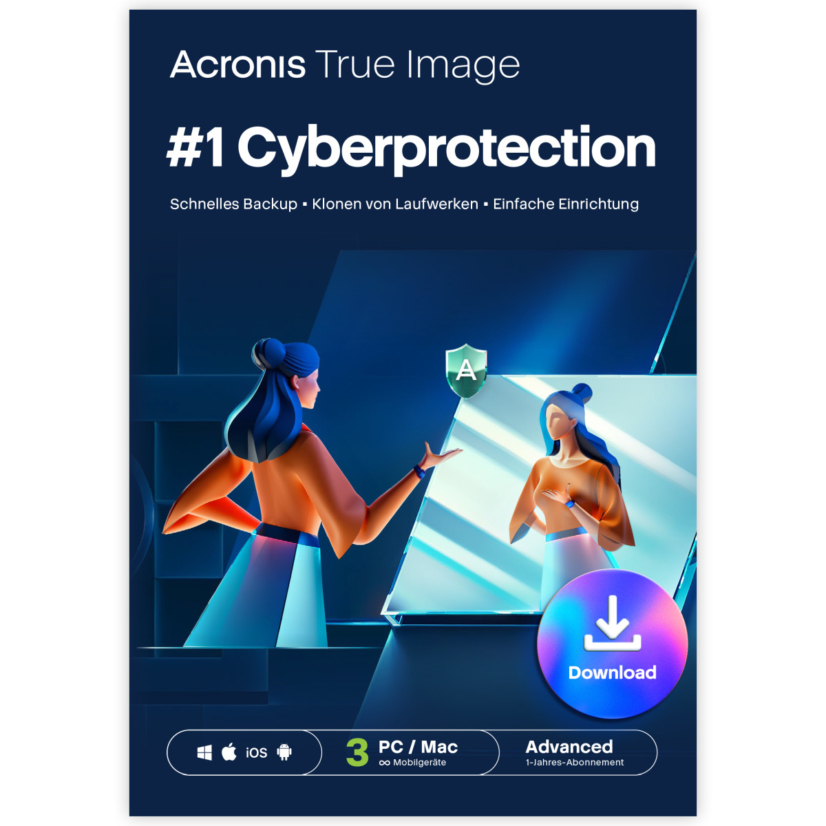 Acronis True Image Advanced 2026 + 50 GB Cloud - 3 PC/Mac / 1 Jahr (ESD+KEY)