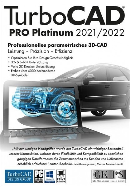 TurboCAD PRO Platinum 2021/2022 - 1-PC / Dauerlizenz ESD-Download+Key