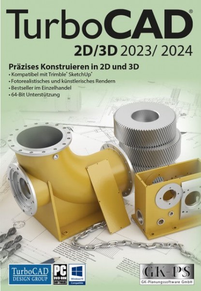 TurboCAD 2D/3D 2023/2024 - 1-PC / Dauerlizenz - DEUTSCH - (ESD+KEY)
