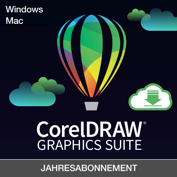 CorelDRAW Graphics Suite 365 (2023) Win/Mac *1-Jahr* DE/ML (ESD+Lizenz)