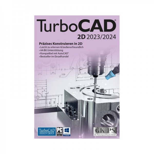 TurboCAD 2D 2023/2024 1-PC / Dauerlizenz - DEUTSCH - (ESD+KEY)