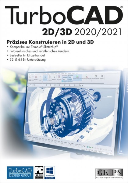 TurboCAD 2D/3D 2020/2021 Dauerlizenz, Deutsch, Key + ESD-Download