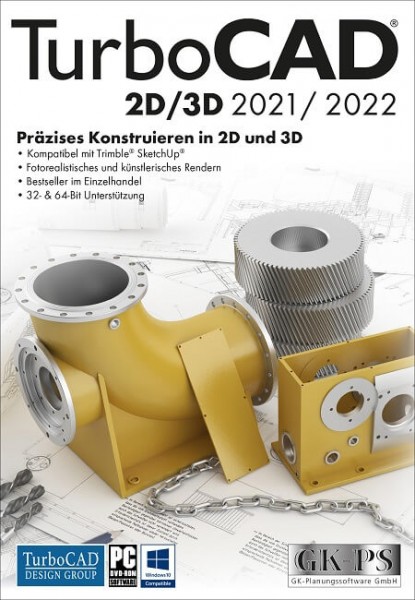 TurboCAD 2D/3D 2021/2022 - 1-PC / Dauerlizenz ESD-Download+Key