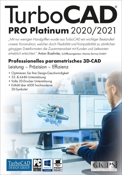 TurboCAD Pro Platinum 2020/2021 Dauerlizenz, Deutsch, Key + ESD-Download