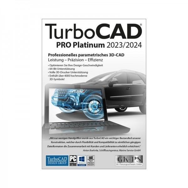 TurboCAD PRO Platinum 2023/2024 - 1-PC/ Dauerlizenz - DEUTSCH - (ESD+KEY)